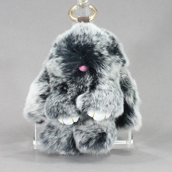 メール便で送料無料】 うさぎ チャーム ミニ ミックス ラビットファー