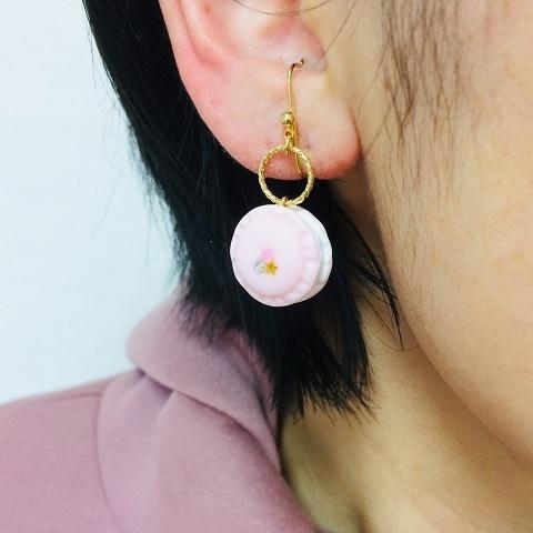 痛くないイヤリング マカロンイヤリング キッズピナチョコ