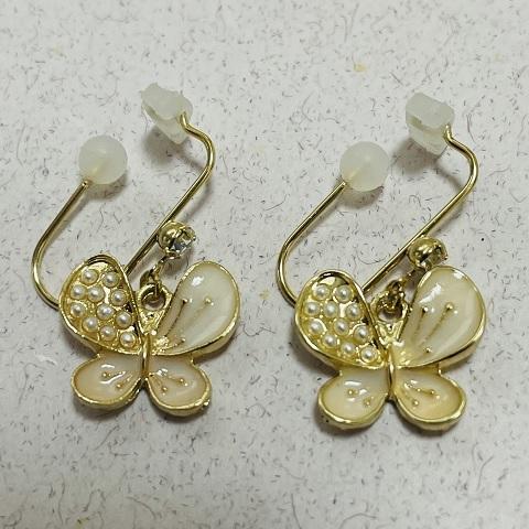 痛くないイヤリング ちょうちょ かわいい キッズイヤリング 子供用