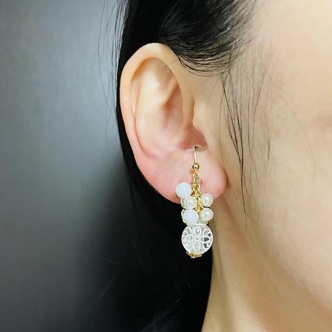 キッズイヤリング 痛くないイヤリング 模様玉 かわいい キッズイヤリング 子供用