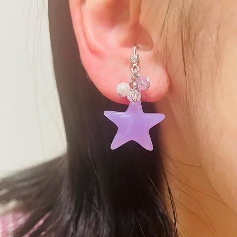 痛くないイヤリング 星 かわいい キッズイヤリング 子供用イヤリング
