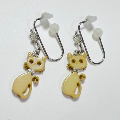 痛くないイヤリング ねこ かわいい キッズイヤリング 子供用イヤリング