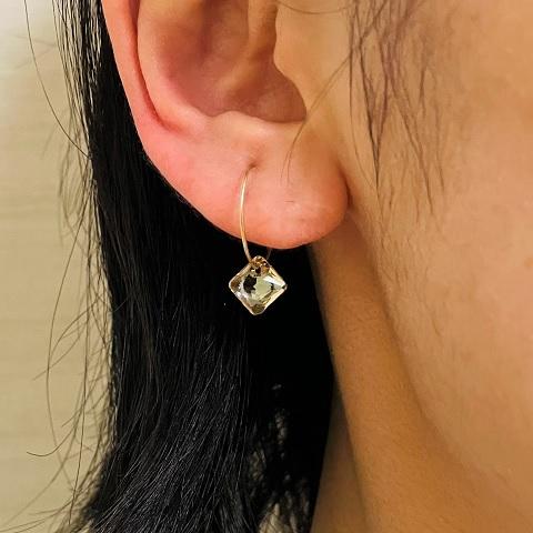 K10 ノンホールイヤリング ノンホールピアス リングデザイン ニューノンホールピアス K10イヤリング ぶらぶら動いてキラキラします