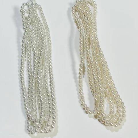 日本製 3mm キスカ（オフホワイト色パール）白パール（ホワイト色パール ）プラスチックパール 3ミリ プラパール 通し両穴 ハンドメイド ...