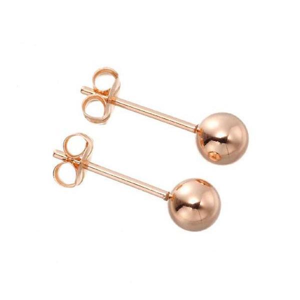 ピアス レディース 丸玉ピアス ボールピアス K18 18金 ピンクゴールド 