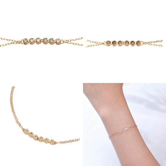 ブレスレット レディース ダイヤモンドブレスレット ピンクゴールド
