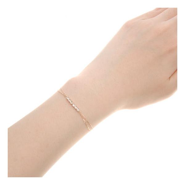 ブレスレット レディース ダイヤモンドブレスレット ピンクゴールド