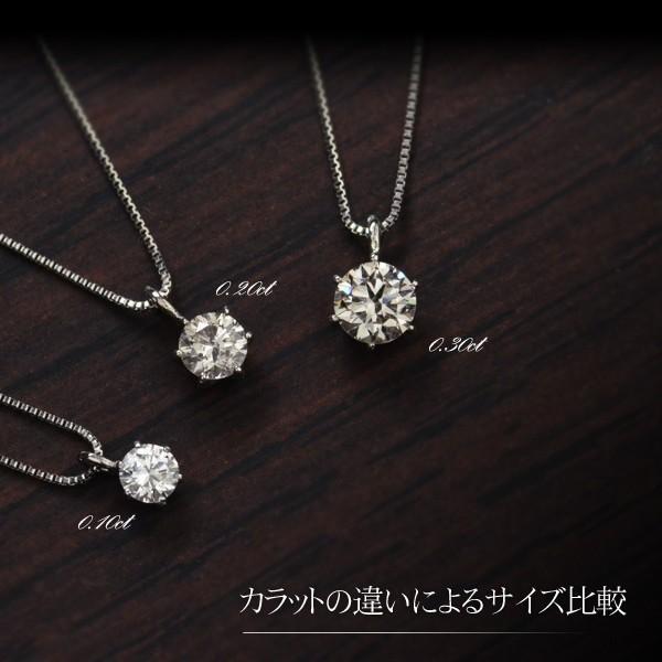 ダイヤモンド ネックレス 一粒 プラチナ 0.10カラット 6本爪 