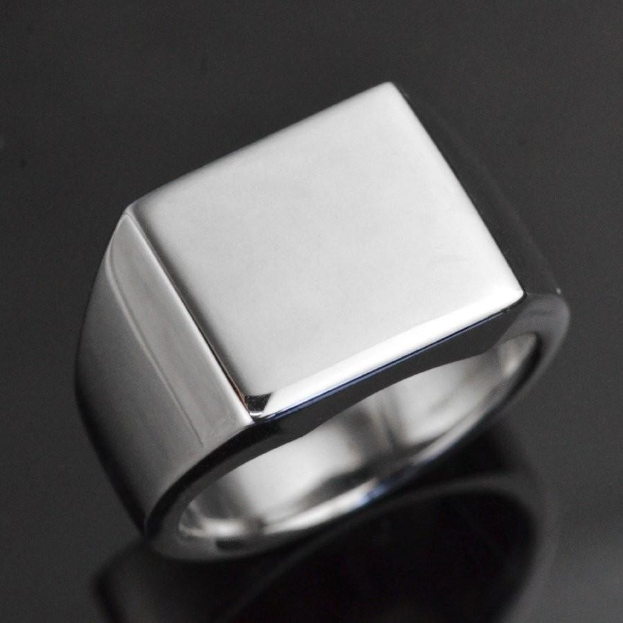 テレビで話題 地金 Pt900 指輪 プラチナ メンズ 印台リング 男性用 指輪 日本製 職人が造る本格メンズリング メンズリング 角デザイン シンプル 太め おすすめ 人気 ごつい 幅広 刻印入り 日本製 男性 メンズアクセサリー