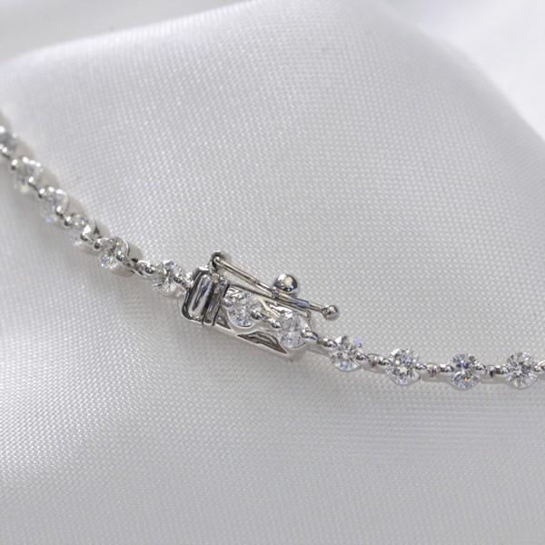 ダイヤモンド テニスブレスレット 2カラット プラチナ 2本爪 長