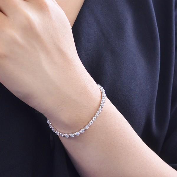 テニスブレスレット ダイヤモンド 5カラット 18金 K18 ホワイト 