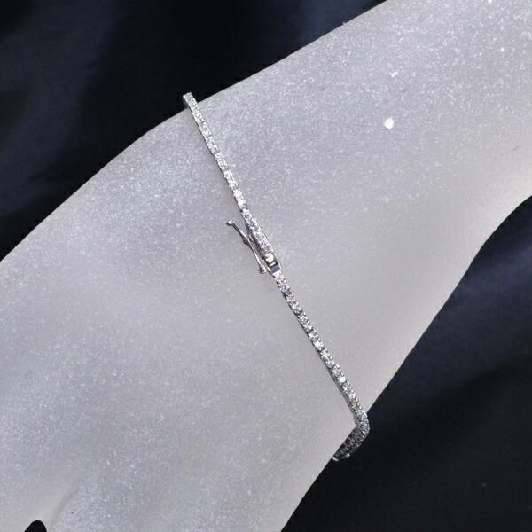 ダイヤモンド テニスブレスレット 1カラット 18金 k18 ホワイト