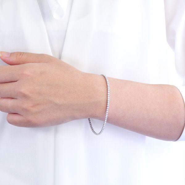 ダイヤモンド テニスブレスレット 2カラット プラチナ 4本爪 テニス