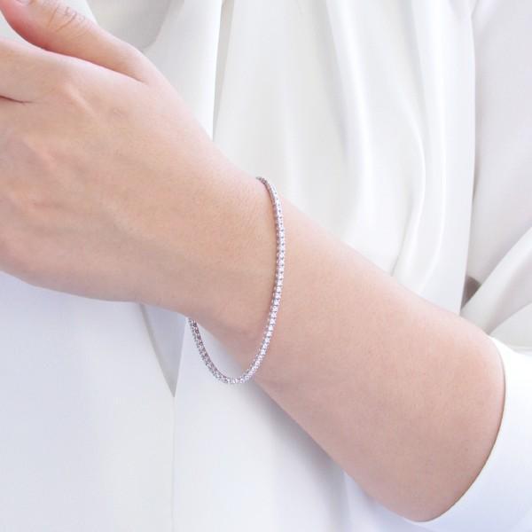 ダイヤモンド テニスブレスレット 2カラット プラチナ 4本爪 長さ指定