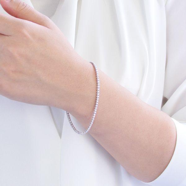 ダイヤモンド テニスブレスレット 2カラット プラチナ 4本爪 テニス