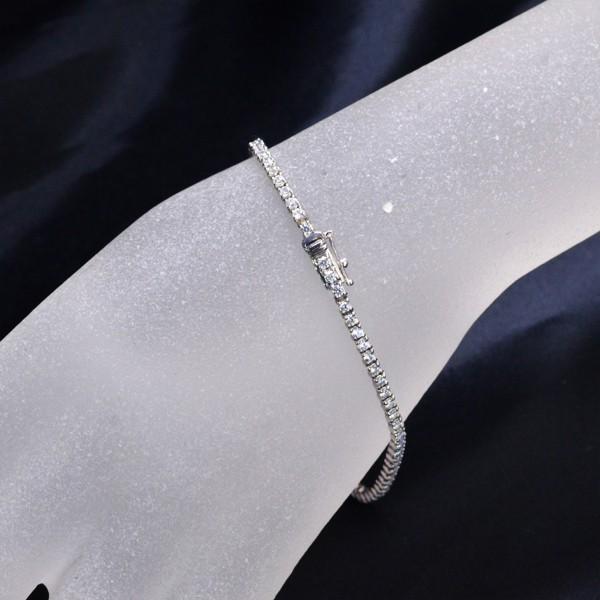 ダイヤモンド テニスブレスレット 2カラット プラチナ 4本爪 長さ指定