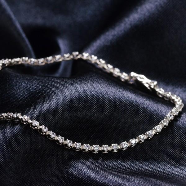 ダイヤモンド テニスブレスレット 1カラット プラチナ 4本爪