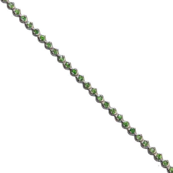 グリーンガーネット テニスブレスレット 18金 ホワイトゴールド テニス 