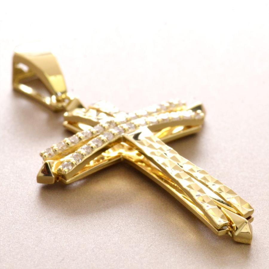 ペンダントトップ メンズ 18金 K18 18K ホワイトゴールド クロス