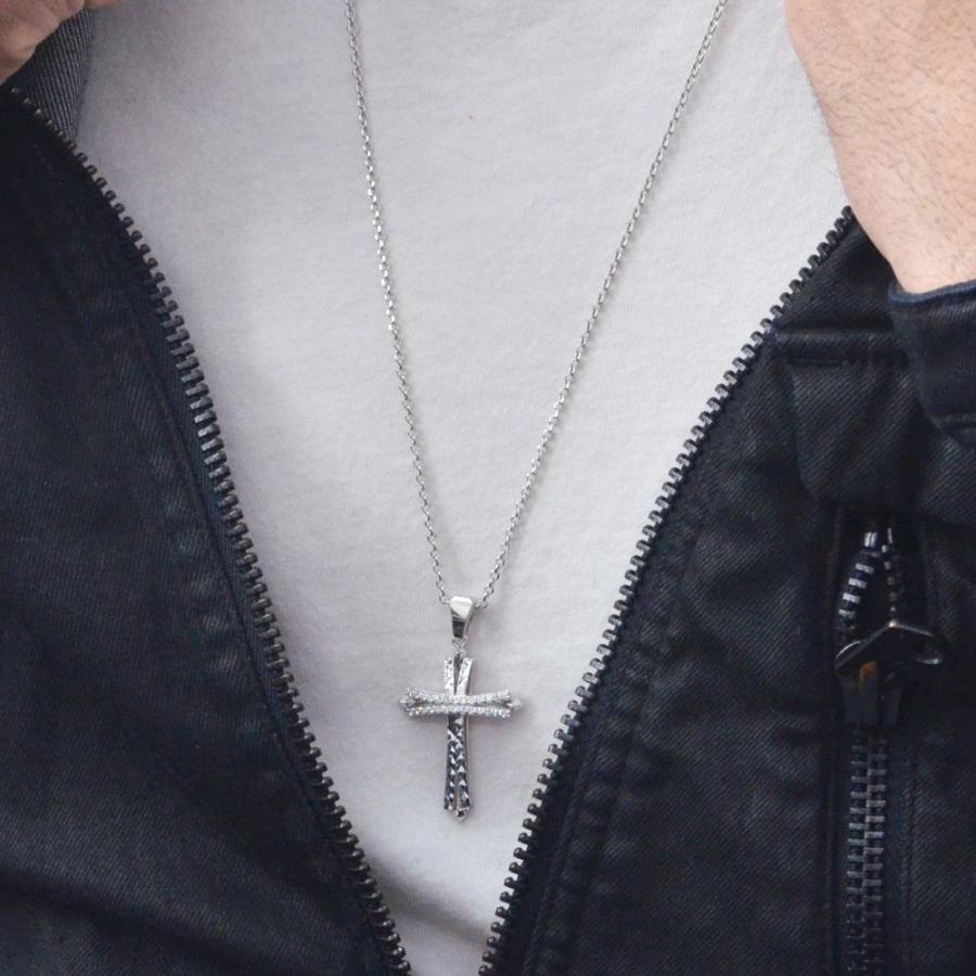 ペンダントトップ メンズ 18金 K18 18K ホワイトゴールド クロス