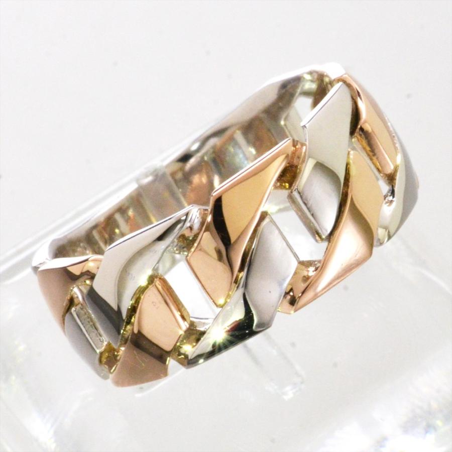喜平リング 18金 指輪 メンズリング K18 ピンクゴールド プラチナ コンビ 地金 男性 日本製 刻印入り 幅広 ごつい 人気 おすすめ