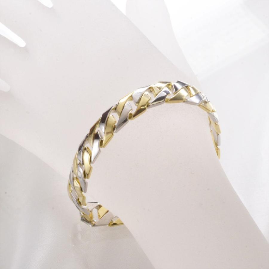 喜平 ブレスレット 18金 K18 メンズ ゴールド プラチナ Pt900 20cm 名