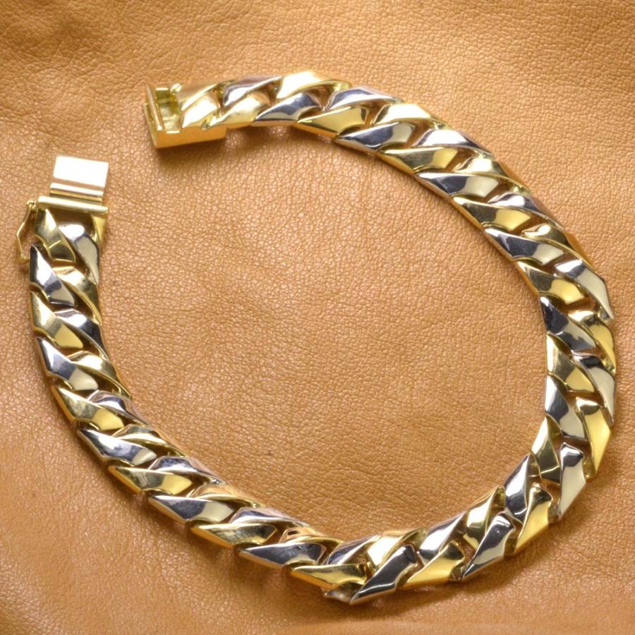 喜平 ブレスレット 18金 K18 メンズ ゴールド プラチナ Pt900 52g cm 9mm幅 コンビ キヘイ Ctc アクセサリーマート 通販 Yahoo ショッピング