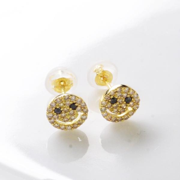 8/25(日)☆10%クーポン】K18 スマイル パヴェ ダイヤモンド  