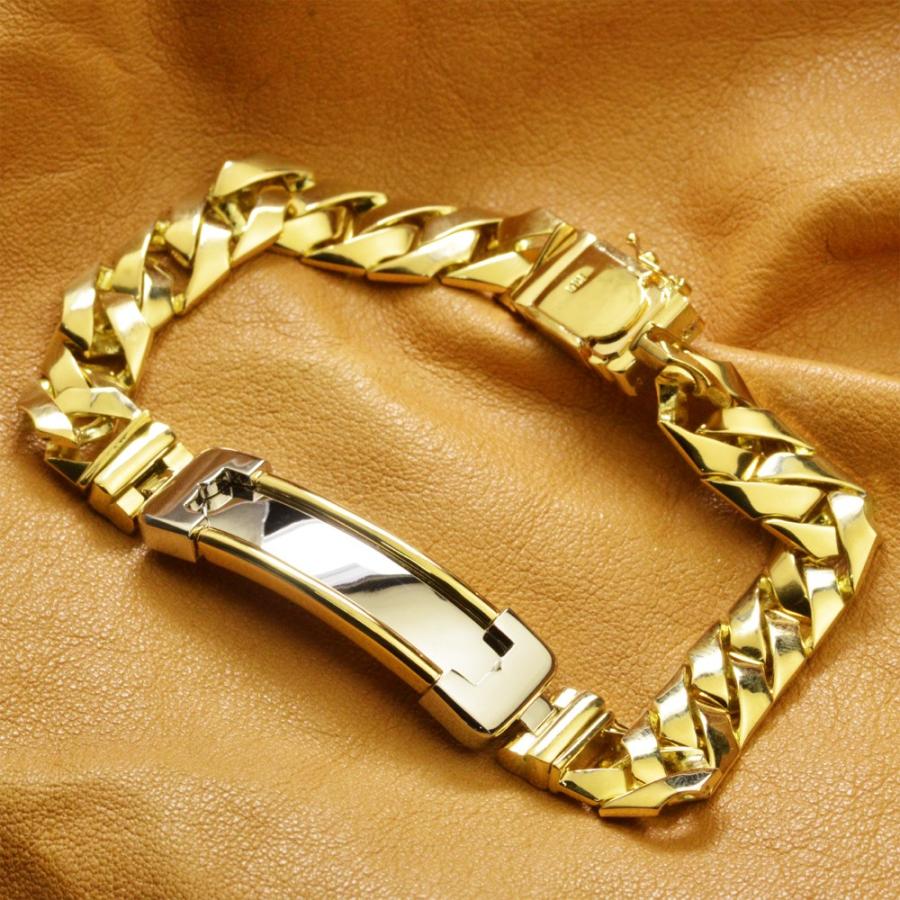 喜平 ブレスレット 18金 K18 メンズ ゴールド プラチナ Pt900 45g cm 8mm幅 コンビ プレート 艶消し キヘイ Ctc アクセサリーマート 通販 Yahoo ショッピング