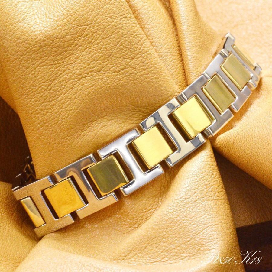 ブレスレット メンズ プラチナ 18金 18k Pt900 K18 ゴールド コンビ 
