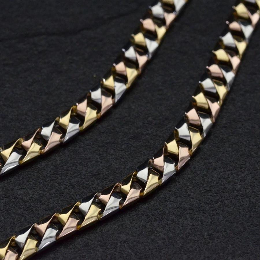 喜平 ネックレス メンズ 18金 K18 プラチナ Pt900 45cm キヘイ