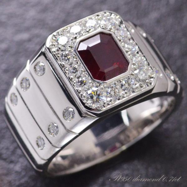 在庫限り 指輪 メンズリング プラチナ Pt950 ダイヤモンド ルビー 男性用 日本製 刻印入り 鑑別書付き ごつい 太め 大きいサイズ 作製可能 人気満点 Zoetalentsolutions Com