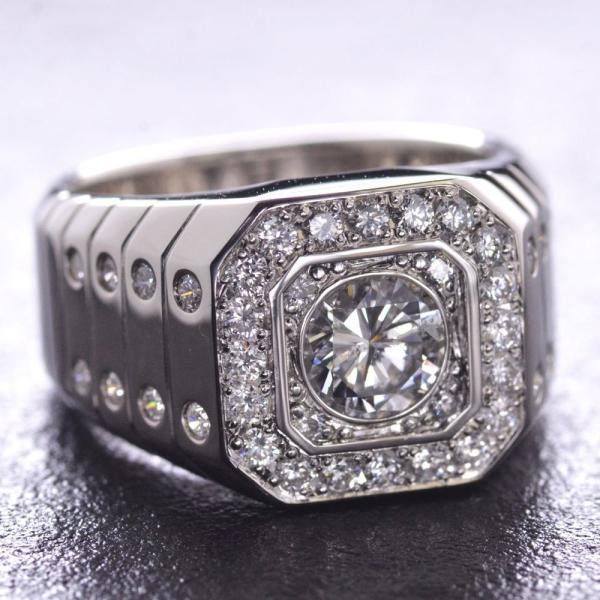 メンズリング プラチナ 指輪 メンズ リング ダイヤモンド 男性 幅広