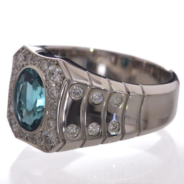 プラチナ リング メンズ 指輪 ダイヤモンド ブルージルコン