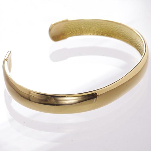 バングル ブレスレット 太め K18 18金 ゴールド 地金 8mm幅 メンズ