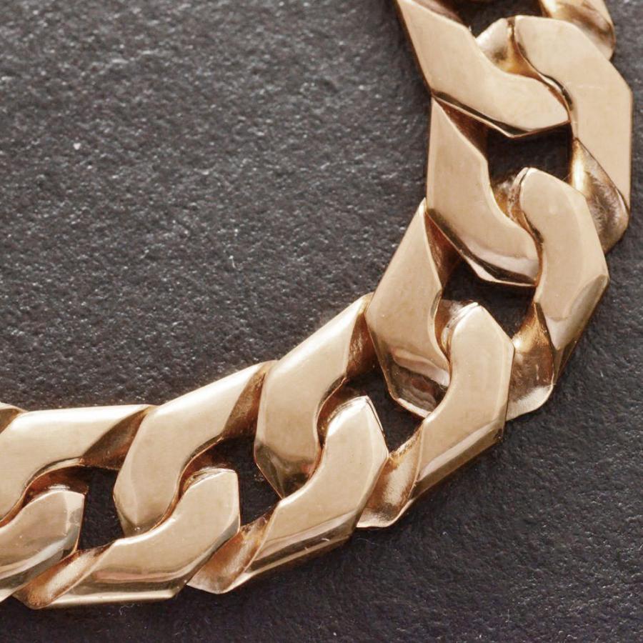 喜平 ブレスレット K18 18金 メンズ ピンクゴールド 20cm キヘイ 12mm