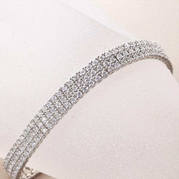ダイヤモンド テニスブレスレット 6カラット プラチナ 3連 長さ