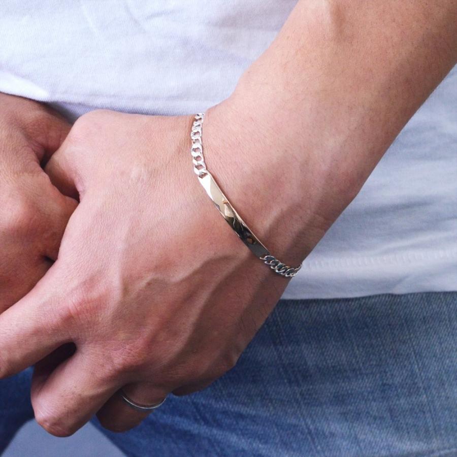 喜平 ブレスレット 18金 K18 メンズ ピンクゴールド プラチナ Pt900 11g cm 4mm幅 コンビ プレート キヘイ Ctc アクセサリーマート 通販 Yahoo ショッピング