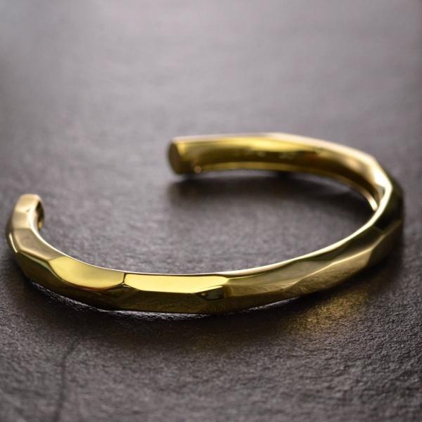 バングル メンズ 18金 k18 18k ゴールド シンプル 地金 男性