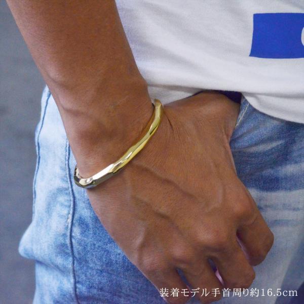 バングル メンズ 18金 k18 18k ゴールド シンプル 地金 男性 爆買
