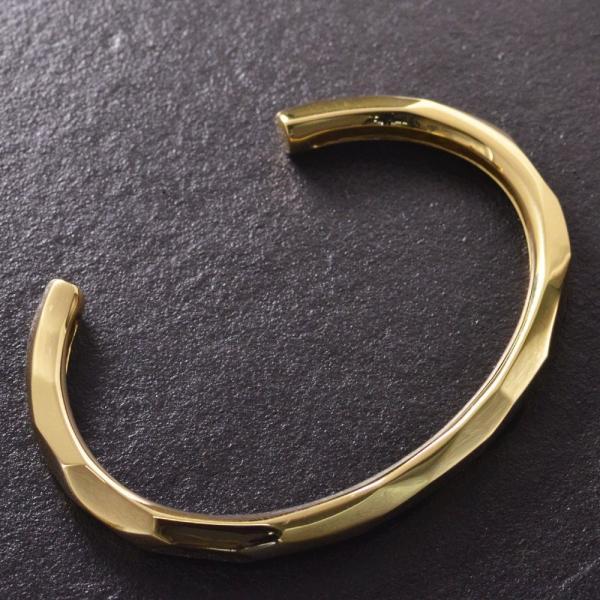 バングル メンズ 18金 k18 18k ゴールド シンプル 地金 男性