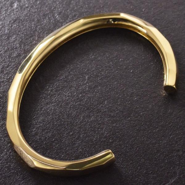 バングル メンズ 18金 k18 18k ゴールド シンプル 地金 男性