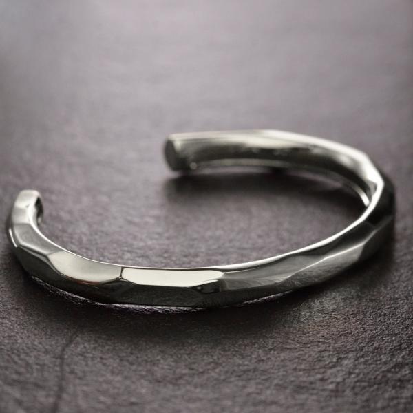 バングル メンズ プラチナ 太め Pt900 シンプル メンズブレスレット 地