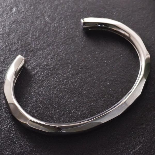 バングル メンズ プラチナ 太め Pt900 シンプル メンズブレスレット 地