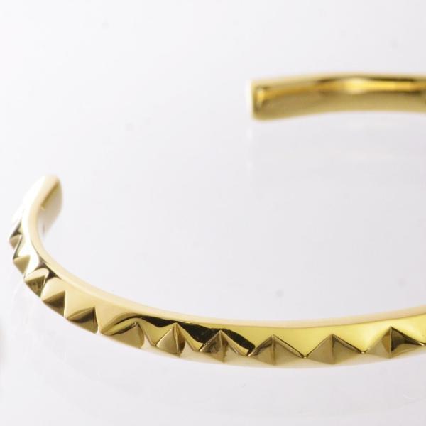 18金 バングル メンズ K18 鋲 ブレスレット ゴールド スタッズ