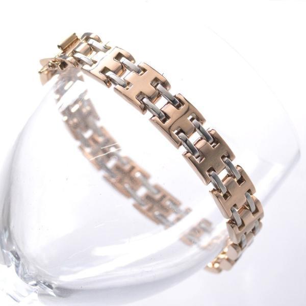 ブレスレット メンズ プラチナ 18金 K18 18k ピンクゴールド コンビ 47g cm 日本製 長さ指定可能 刻印入り 男性用 地金 Ctc006 アクセサリーマート 通販 Yahoo ショッピング