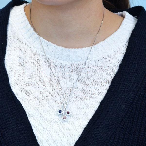 ルビー サファイア パパラチアサファイア ダイヤモンド ネックレス Pt950 プラチナ 非加熱 |  | 02