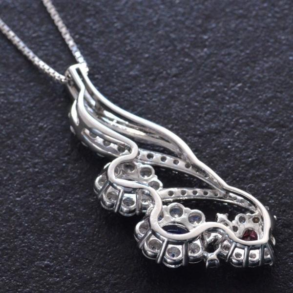 ルビー サファイア パパラチアサファイア ダイヤモンド ネックレス Pt950 プラチナ 非加熱 |  | 03