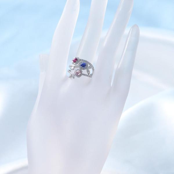 パパラチアサファイア リング 指輪 プラチナ Pt950 ロイヤルブルーサファイア ルビー ダイヤモンド カボション 非加熱 |  | 10