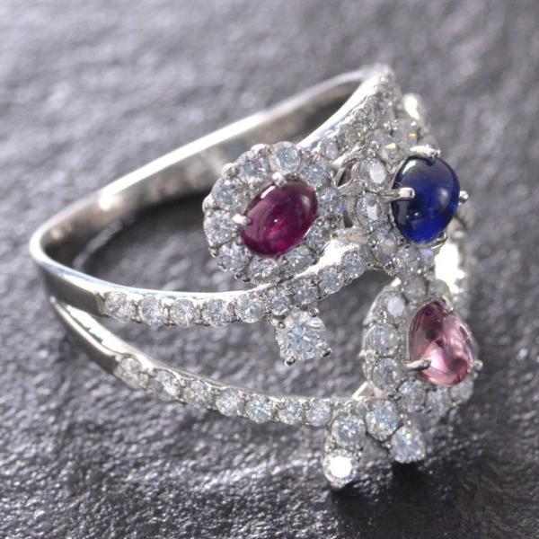 パパラチアサファイア リング 指輪 プラチナ Pt950 ロイヤルブルーサファイア ルビー ダイヤモンド カボション 非加熱 |  | 02